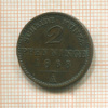 2 пфеннинга. Пруссия 1868г