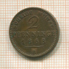 2 пфеннинга. Пруссия 1868г