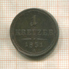 1 крейцер. Австрия 1851г