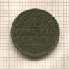 1 пфенниг. Шварцбург-Зондерхаузен 1858г