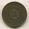 2 сентесимо. Уругвай 1869г