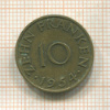 10 франкенов. Саарланд 1954г