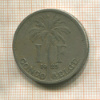 1 франк. Бельгийское Конго 1925г