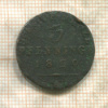 3 пфеннинга. Пруссия 1820г