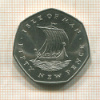 50 пенсов. Остров Мэн 1971г