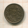 2 раппена. Швейцария 1929г