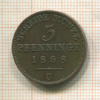 3 пфеннига. Пруссия 1868г
