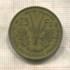 25 франков. Французская Западная Африка 1956г