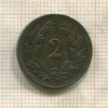 2 раппена. Швейцария 1913г