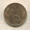 1 пенни. Великобритания 1967г