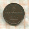 3 пфеннинга. Пруссия 1867г