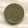 10 франкенов. Саарланд 1954г