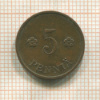 5 пенни. Финляндия 1937г