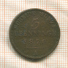 3 пфеннинга. Пруссия 1870г