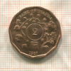 2 шиллинга. Уганда 1987г