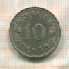 10 центов. Мальта 1972г