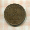 3 пфеннига. Рейсс-Обергрейз 1868г