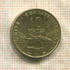10 франков. Джибути 1996г