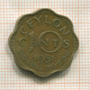 10 центов. Цейлон 1951г