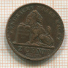 2 сантима. Бельгия 1919г