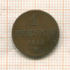 1 пфенниг. Саксония 1859г