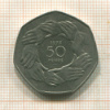 50 пенсов. Великобритания 1973г
