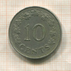 10 центов. Мальта 1972г