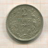 2 франка. Бельгия 1909г