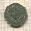 50 пенсов. Великобритания 1973г