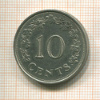 10 центов. Мальта 1972г
