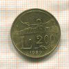 200 лир. Сан-Марино 1989г