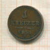 1 крейцер. Австрия 1851г