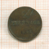2 пфеннига. Саксония (деформация) 1842г