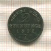 2 пфеннинга. Пруссия 1852г