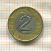 2 злотых. Польша 1995г