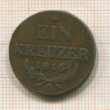 1 крейцер. Австрия 1816г