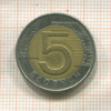 5 злотых. Польша 2009г