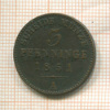3 пфеннинга. Пруссия 1851г