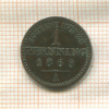 1 пфеннинг. Пруссия 1868г