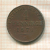4 пфеннинга. Пруссия (деформация) 1871г