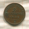 3 пфеннинга. Пруссия 1872г