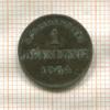 1 пфеннинг. Бавария (деформация) 1864г