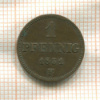 1 пфенниг. Саксония (деформация) 1851г
