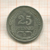 25 пфеннигов. Германия 1910г