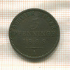 3 пфеннинга. Пруссия 1868г