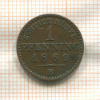 1 пфеннинг. Пруссия 1869г