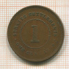 1 цент. Стрейтс Сетелментс. R! 1906г