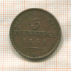3 пфеннинга. Пруссия 1868г