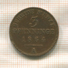 3 пфеннинга. Пруссия 1864г