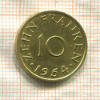 10 франков. Саарланд 1954г